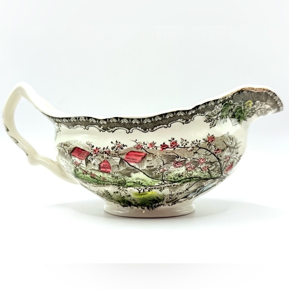 Johnson Brothers Friendly Village Apple Orchard 8" Gravy Boat Made in England - Picture 3 of 4